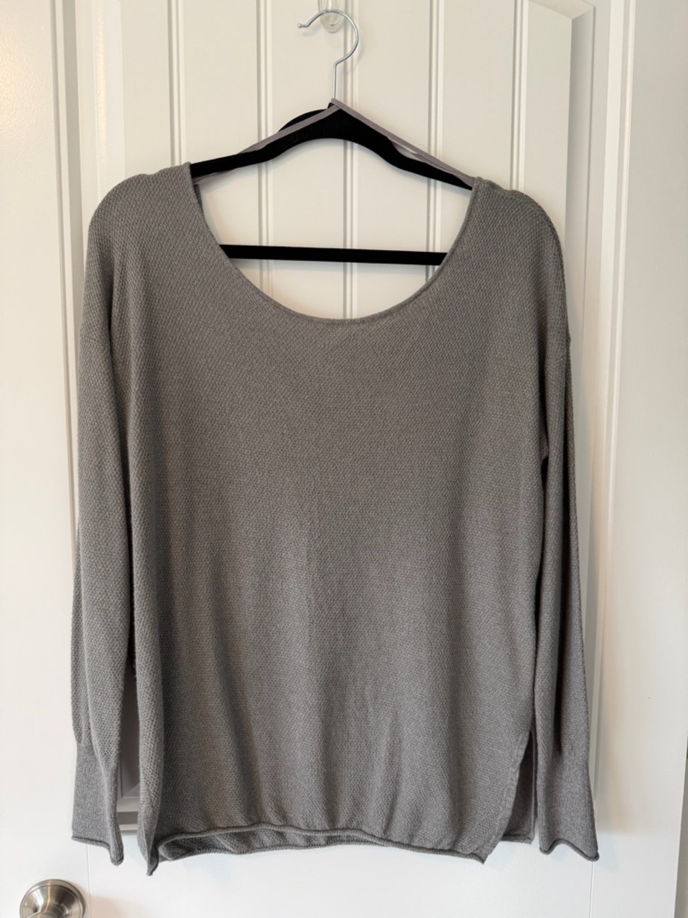 Garage Heather Gray Knit Strappy Back Top
